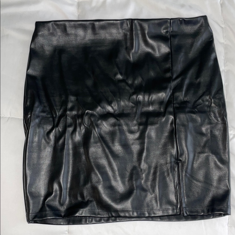 Black Leather Mini Skirt